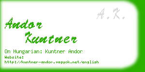 andor kuntner business card